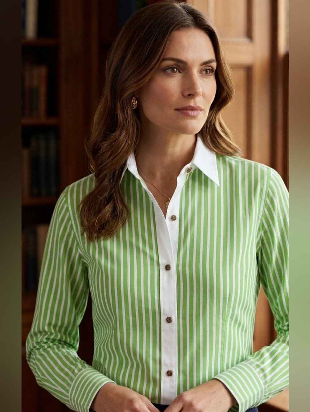 Lauren Ralph Lauren long-sleeve button-down shirt.